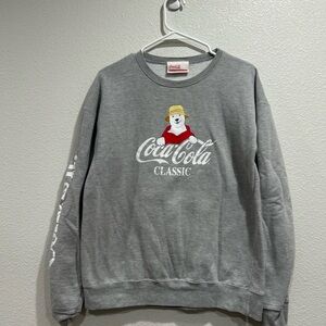 Coca Cola Classic Gray Crewneck Sweater with Polar Bear “Coke is It!” sz Medium
